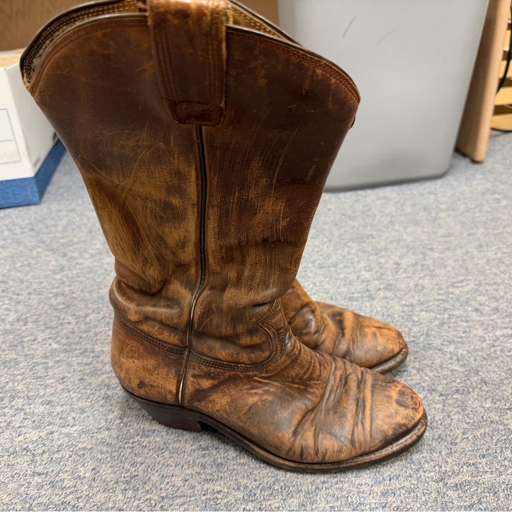 Brown Leather Heeled Boots
